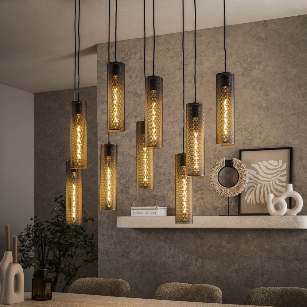 Tube pendant lamp Tube 9-lights - artic black