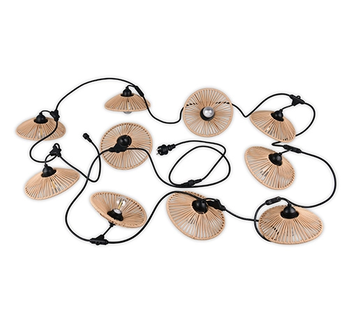 String lights Chain black with brown 600cm