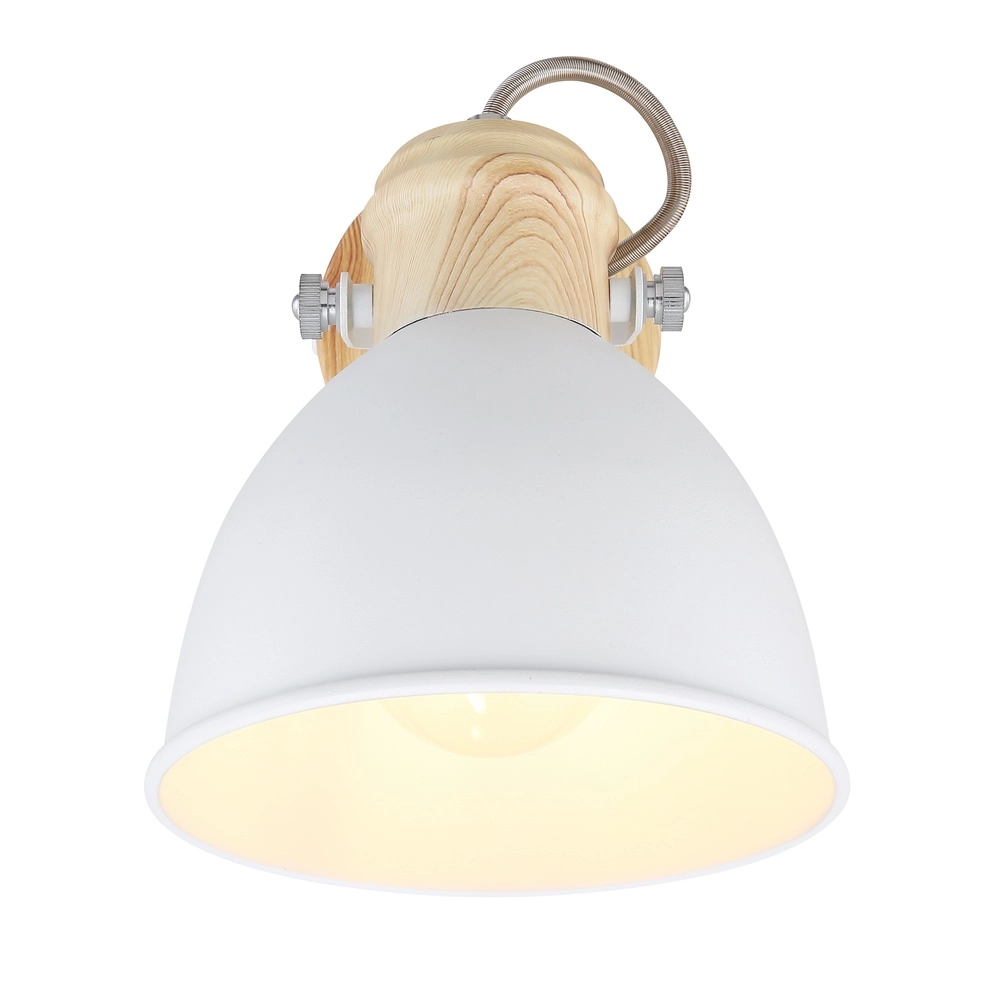 Scandinavian wall lamp Wiho white with wood Globo 9007371409174
