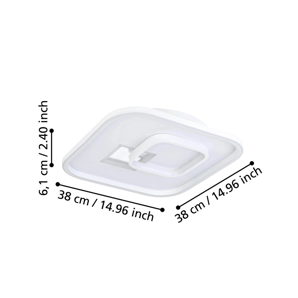 Design ceiling lamp Tiriolo LED - White - 38x38cm Eglo 9008606316380