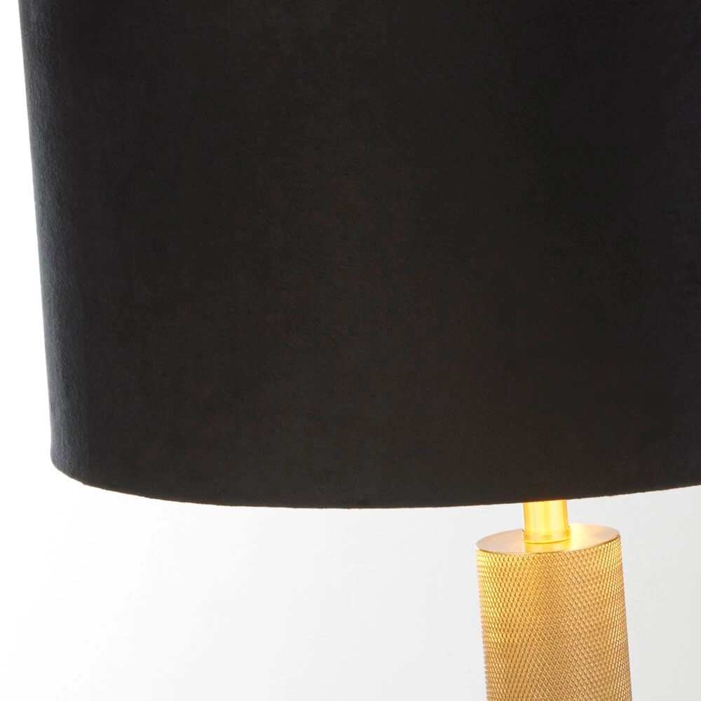 Golden table lamp London with black hood Searchlight 5053423256498