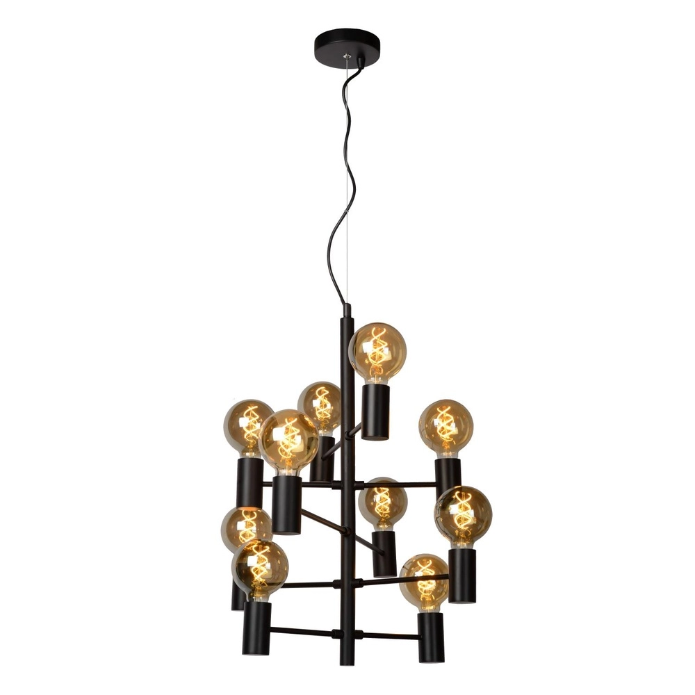 Pendant lamp Leanne 10-light black Lucide 5411212211101