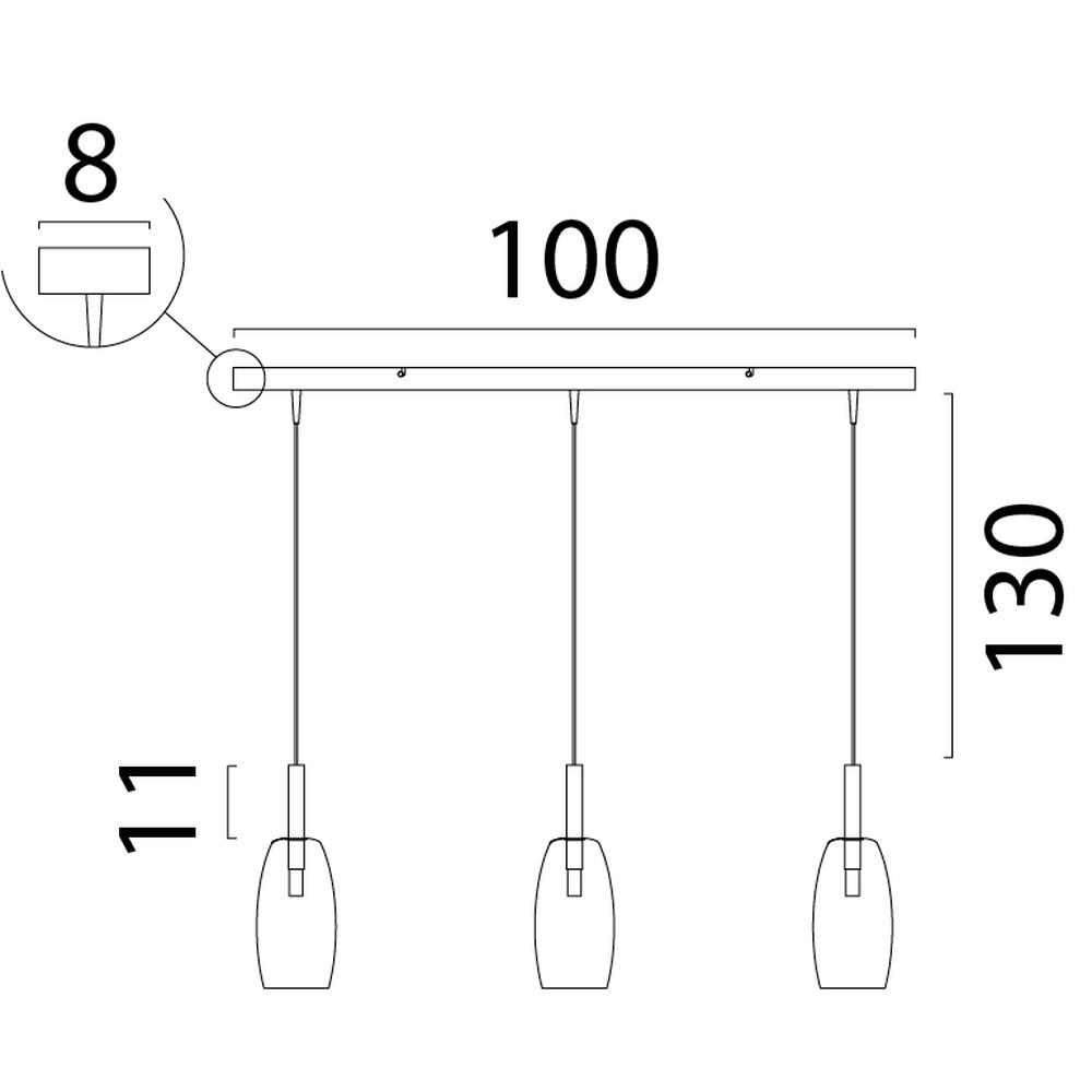 3L pendant lamp Ø 11.5cm Lido Olive with clear glass Masterlight 8718121335247
