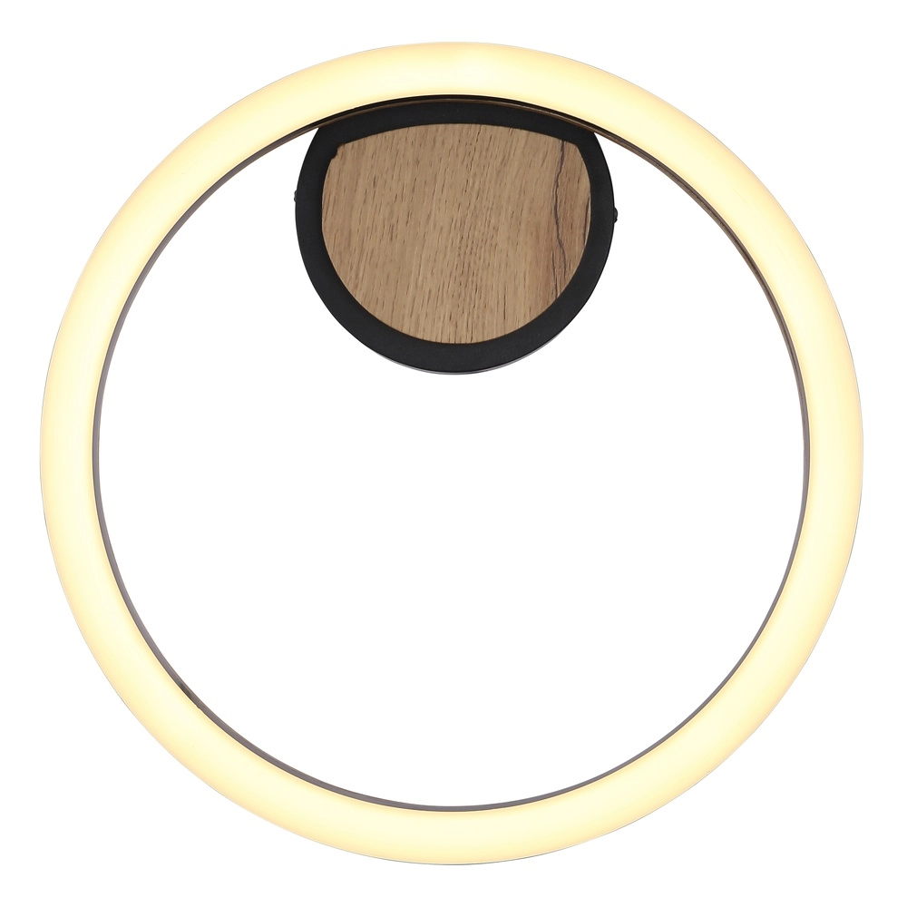 Ceiling lamp Beatrix Round black with wood Globo 9007371445417