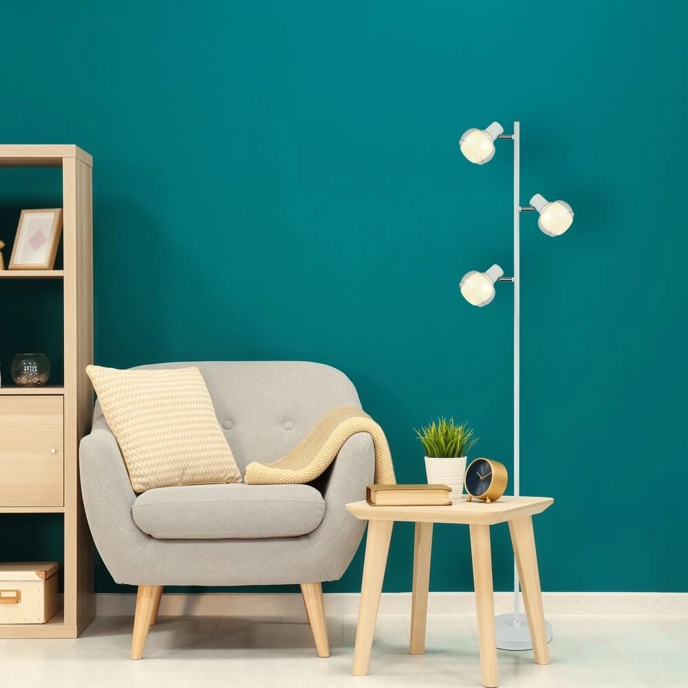 White floor lamp Tokki 3-light Globo 9007371455041