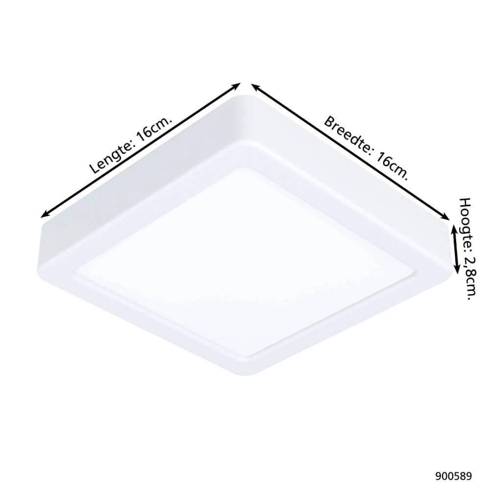 White ceiling lamp Fueva 5 16 by 16cm Eglo 9008606244898