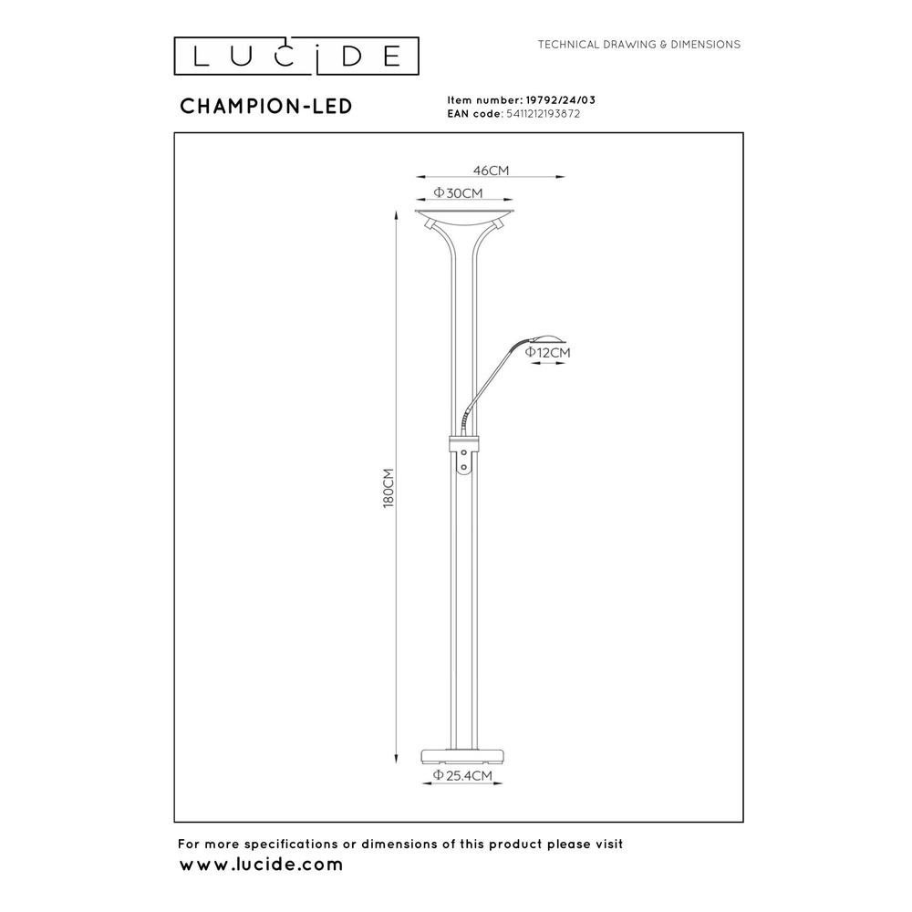 Reading lamp Champion-Led bronze Lucide 5411212193872