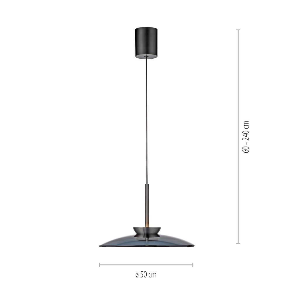Pendant lamp Ø 50cm Pure E-Moon with smoke glass Paul Neuhaus 4012248386361