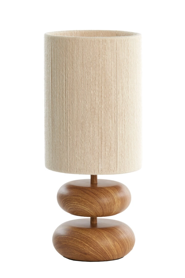 Table lamp Danialo wood with cream 50cm Light & Living 8717807710071