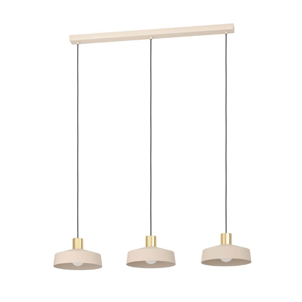 Pendant lamp Valdiola 3-light sand brown