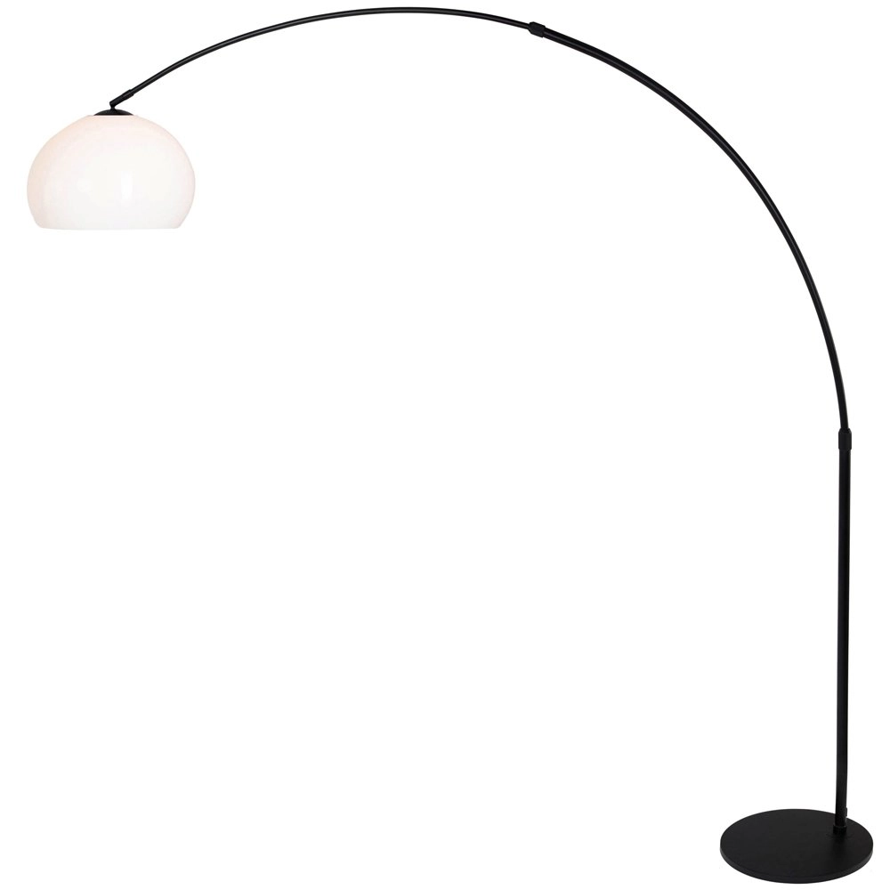 Arc lamp Stresa black with white lampshade