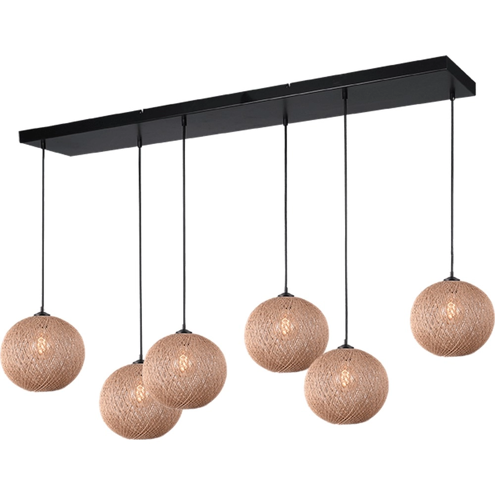 6-light pendant lamp Corda rattan Ø 30cm