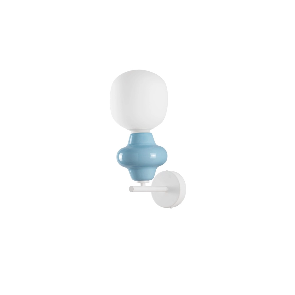 Wall lamp Clio blue ceramic with white glass Lyora 5212017461360