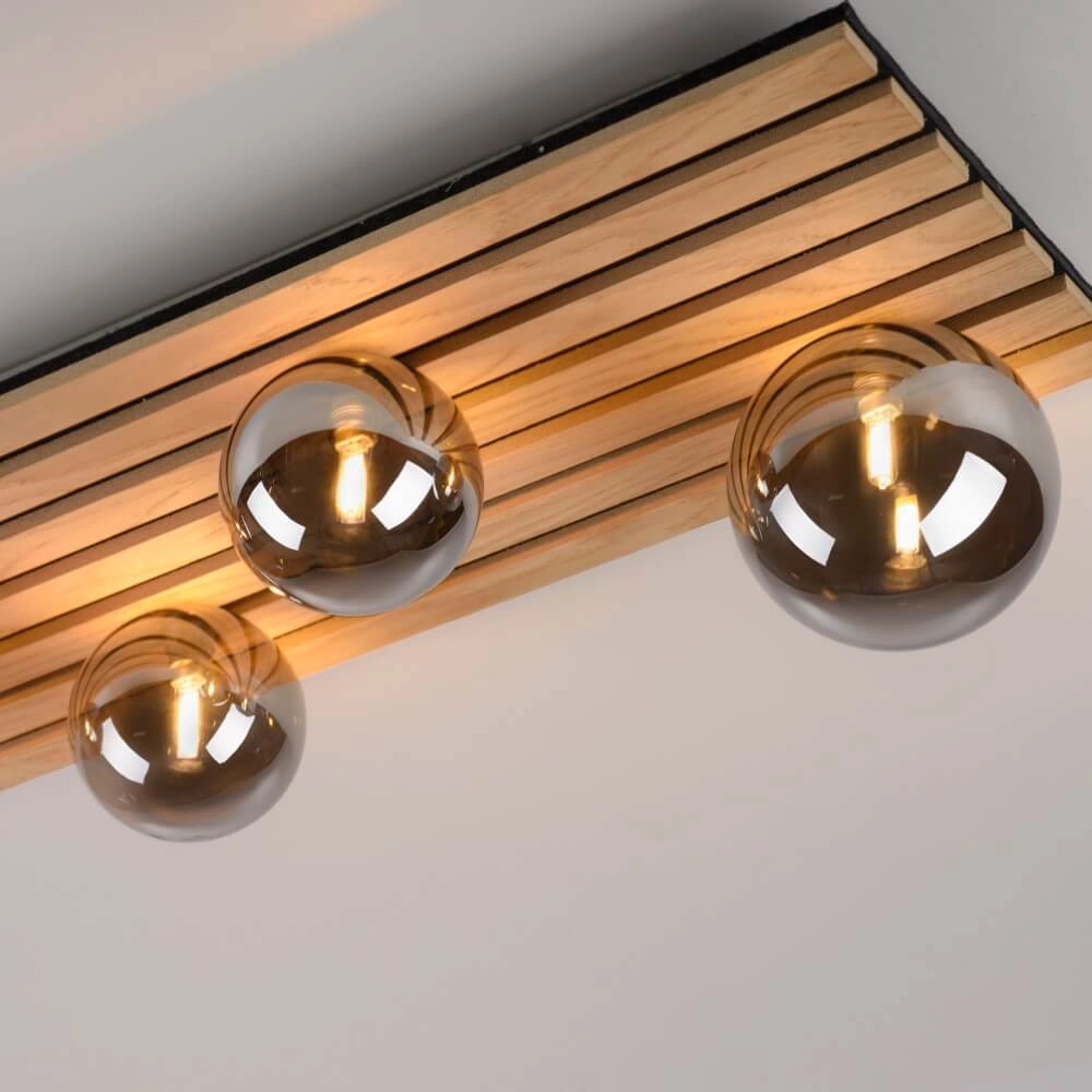 Wooden ceiling lamp Green Stika rectangular Just Light 4043689004248