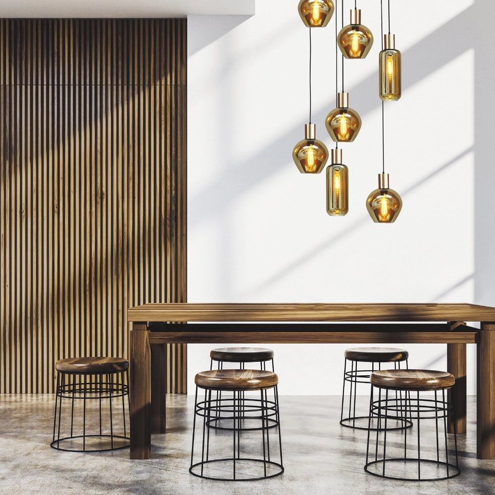 Hanging lamp 5 lights Bounty black with gold Masterlight 8718121247755