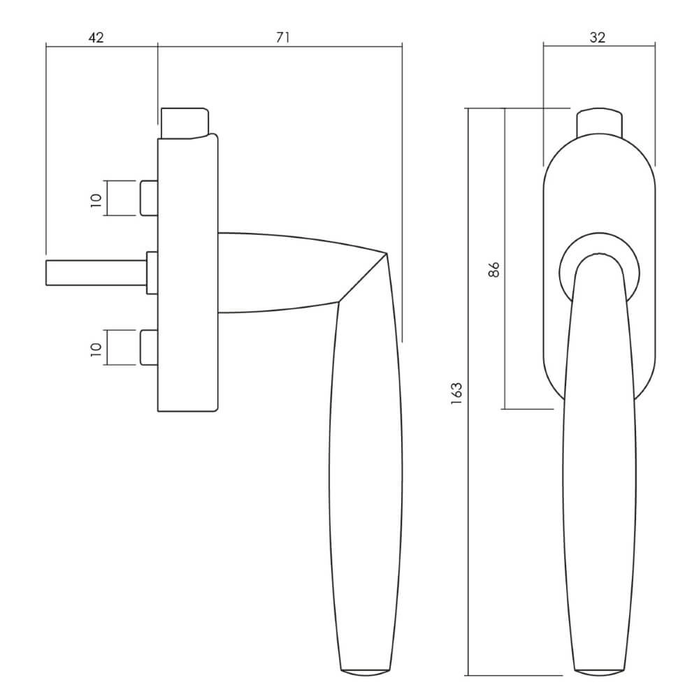 Design window handle Aurelia Lockable nickel Olivari 8714186479957