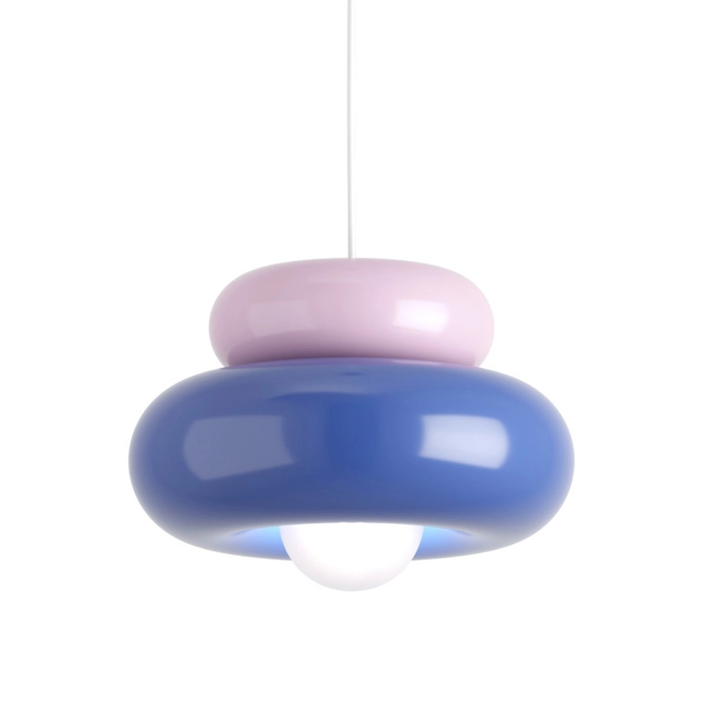 Design pendant lamp Torchiarolo pink with blue