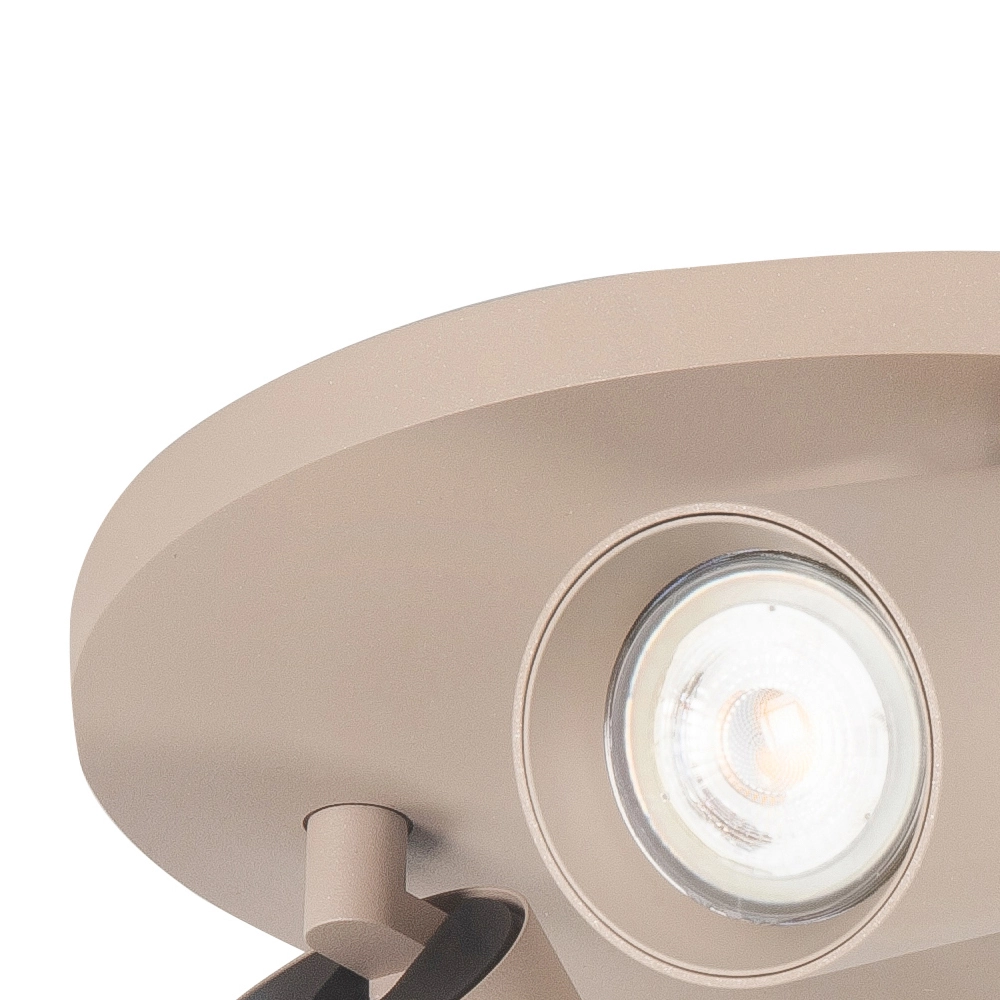 Surface-mounted spot Mila 3-light round sand brown Highlight 8718379050411