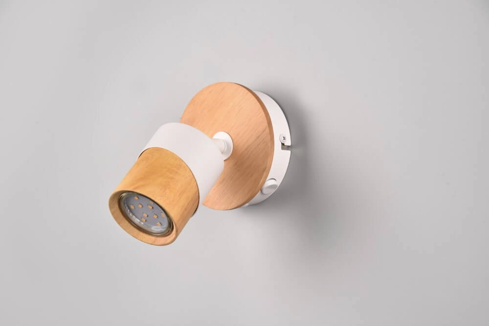Ceiling lamp wood with white Aruni Trio 4017807585315