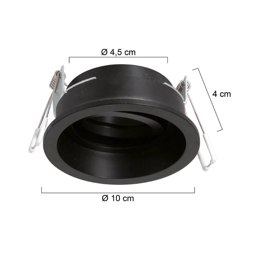 Black recessed spotlight Pelite spot Ø 10cm Steinhauer 8712746152685