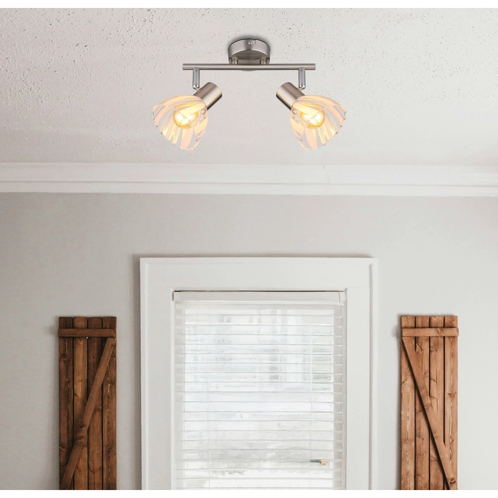 Ceiling lamp 2-lights Zachery nickel Globo 9007371531486
