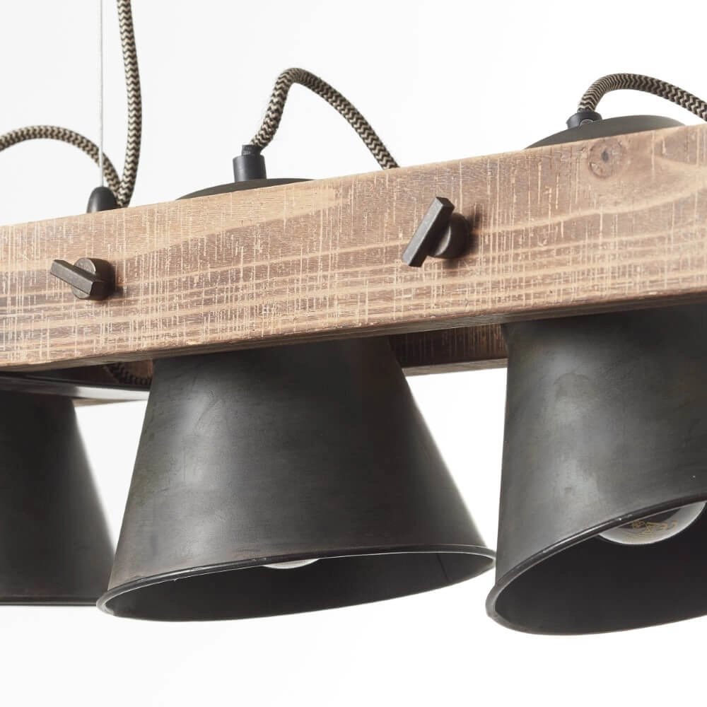 3-light pendant lamp Decca black with brown Brilliant 4004353361487