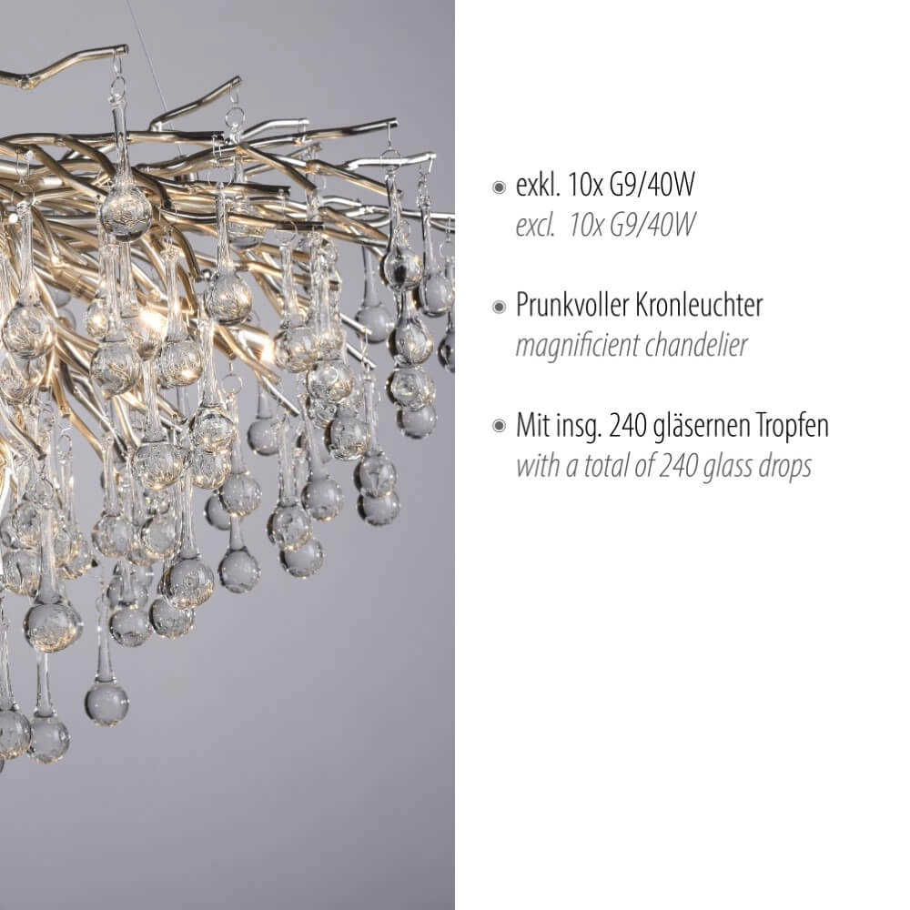 Unique chandelier Icicle metal Paul Neuhaus 4012248352137