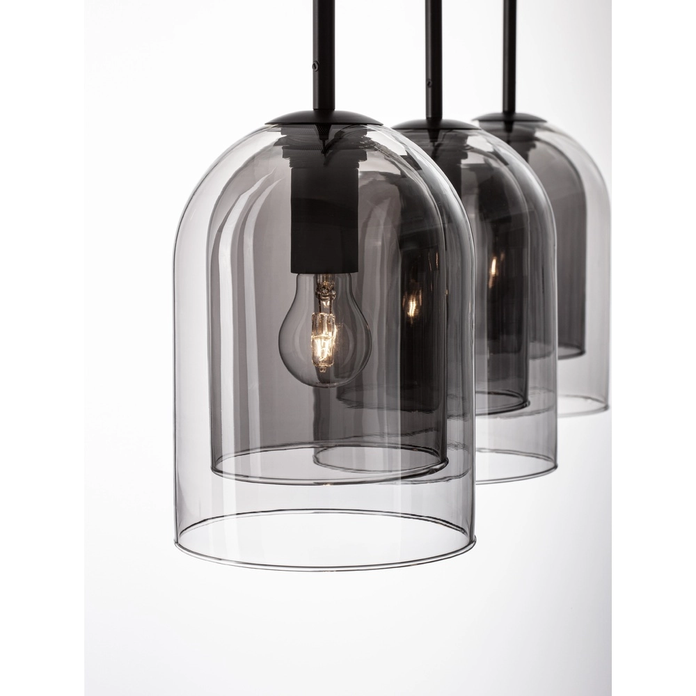 Pendant lamp Velor 3-light black straight Lyora 5212017431196