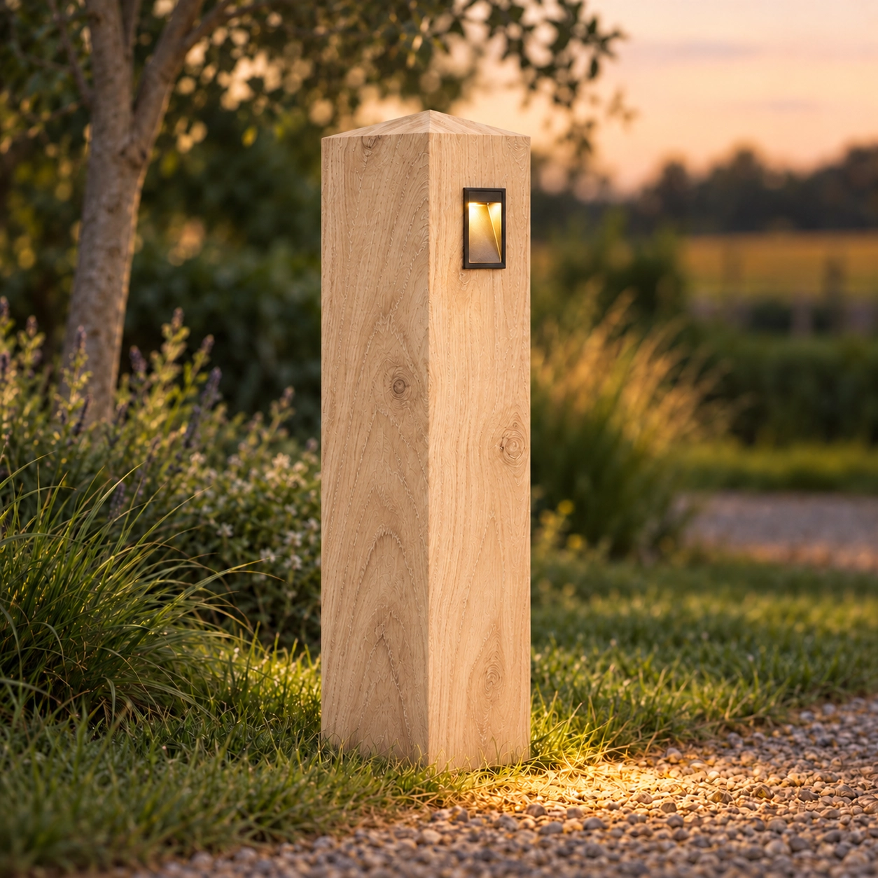 Wooden pad lamp Torre 150 Oak - 15x15x90cm - 2700K