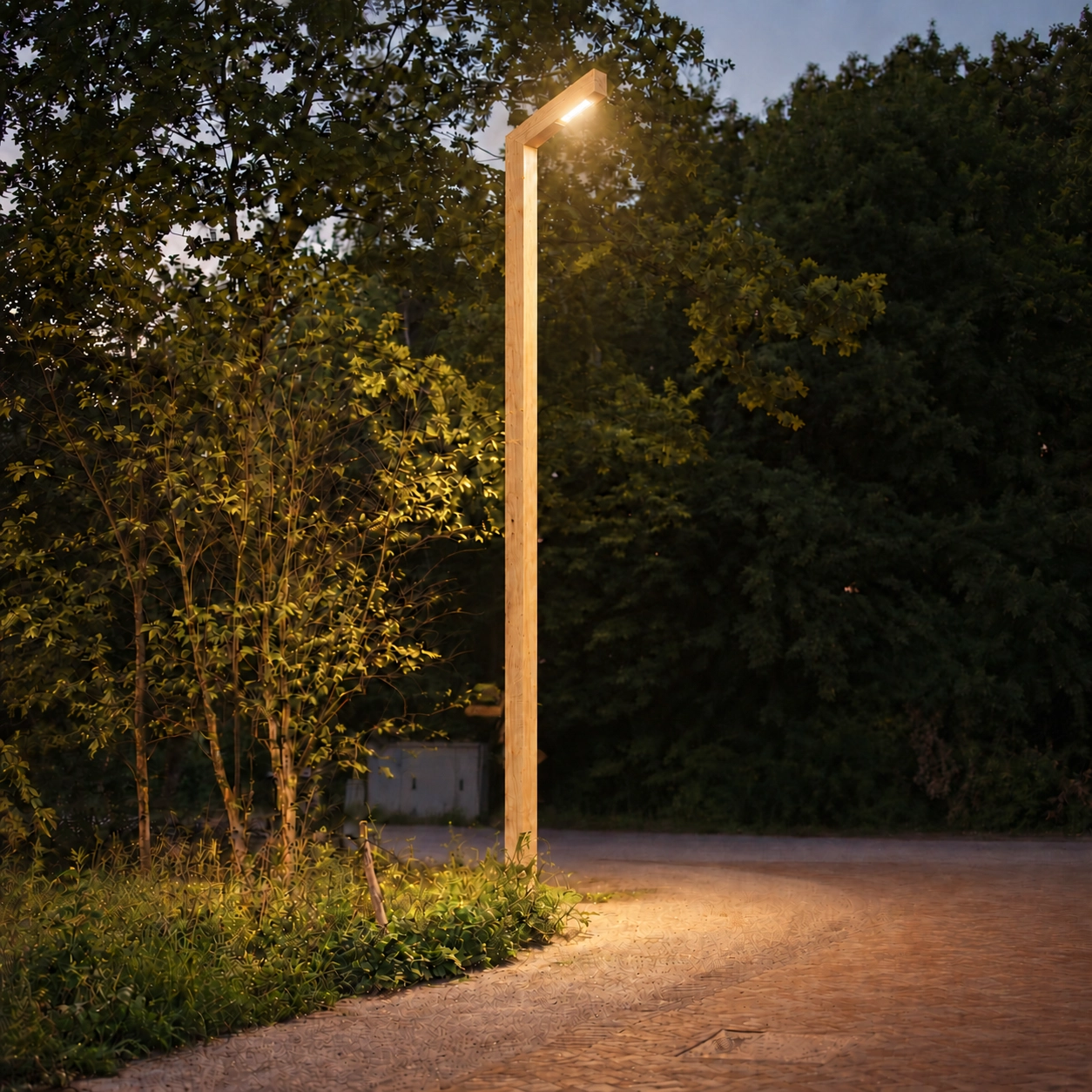 Wooden street lamp Strato Oak - 4M - PH07 - 3000K