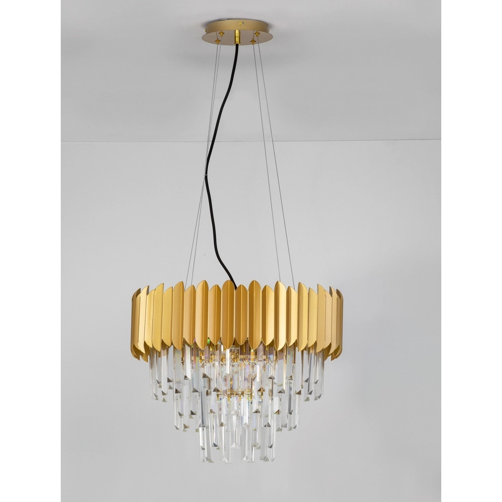 Pendant lamp Magnolia gold and crystal Ø 50cm Lyora 5212017434968