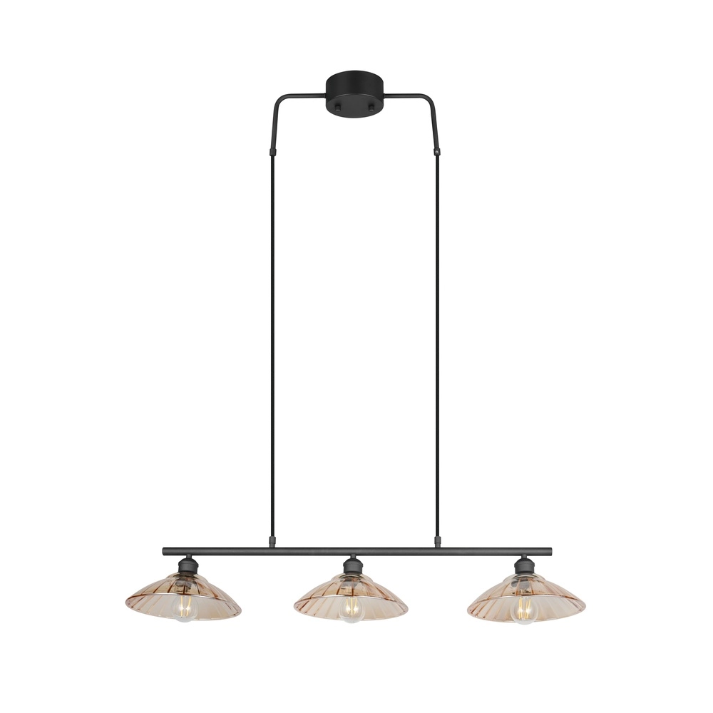 Classic pendant lamp Eluna 3-light black Trio 4017807682502