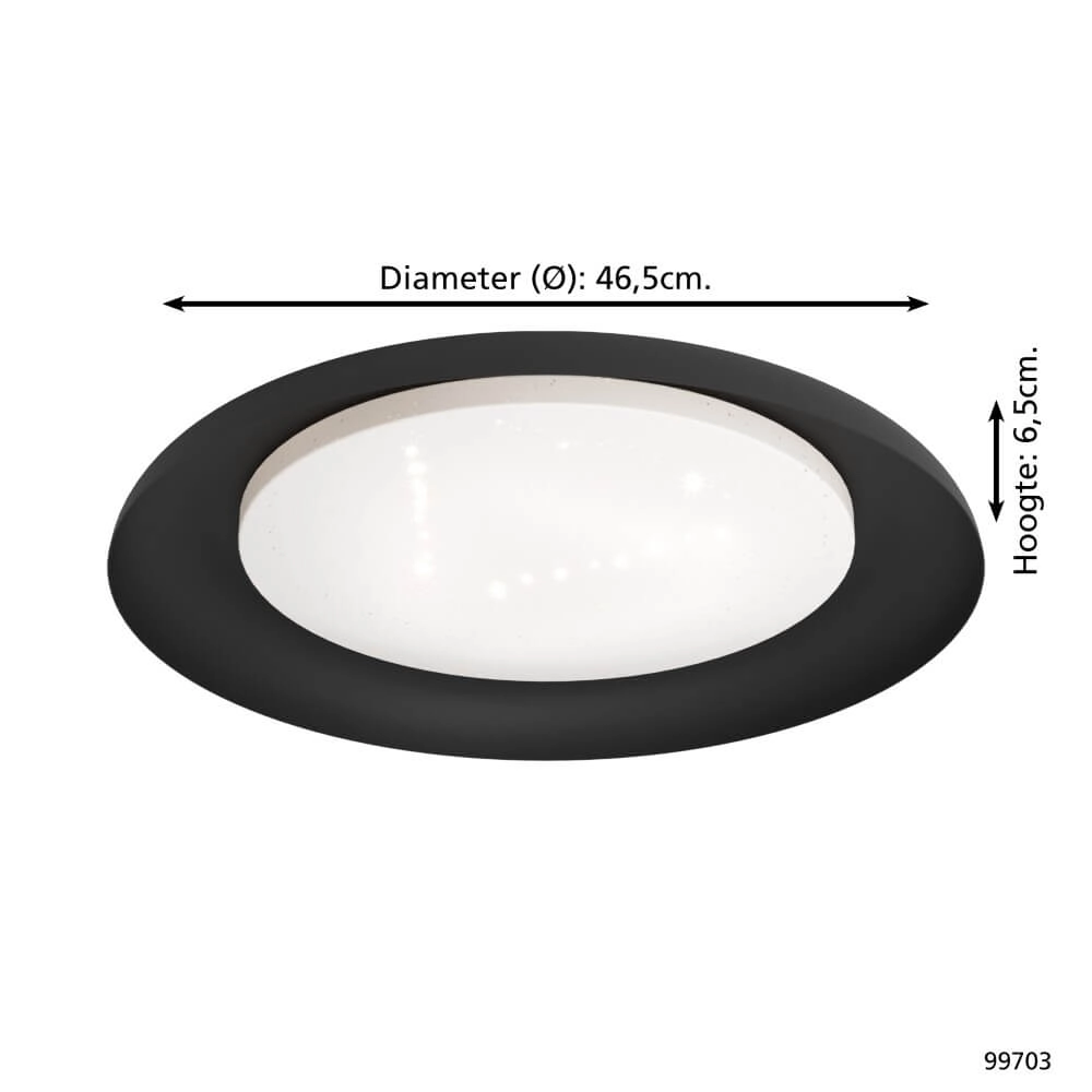 Black ceiling lamp Penjamo Ø 46.5cm Eglo 9002759997038