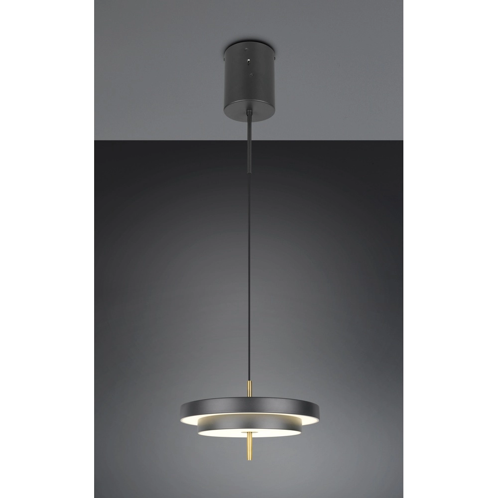 Design pendant lamp Keaton black with gold Ø 40cm Trio 4017807653366