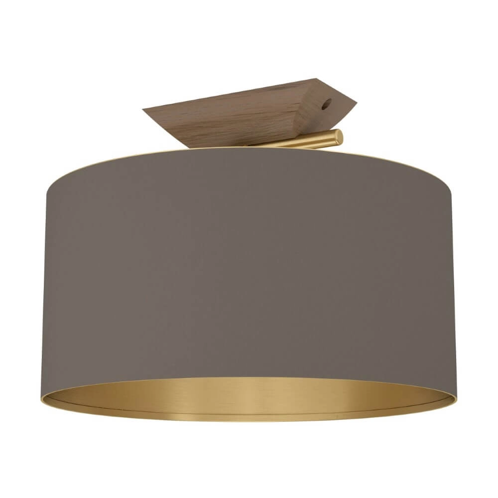 Design ceiling lamp Santandria gold with brown shade