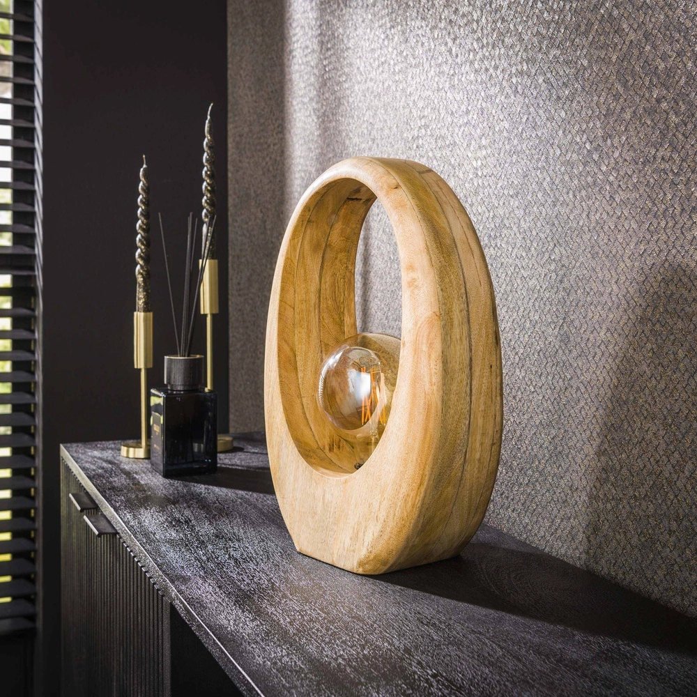Mango Wood Table Lamp Arch 1x E27 - 43cm Lyora 8716803511460