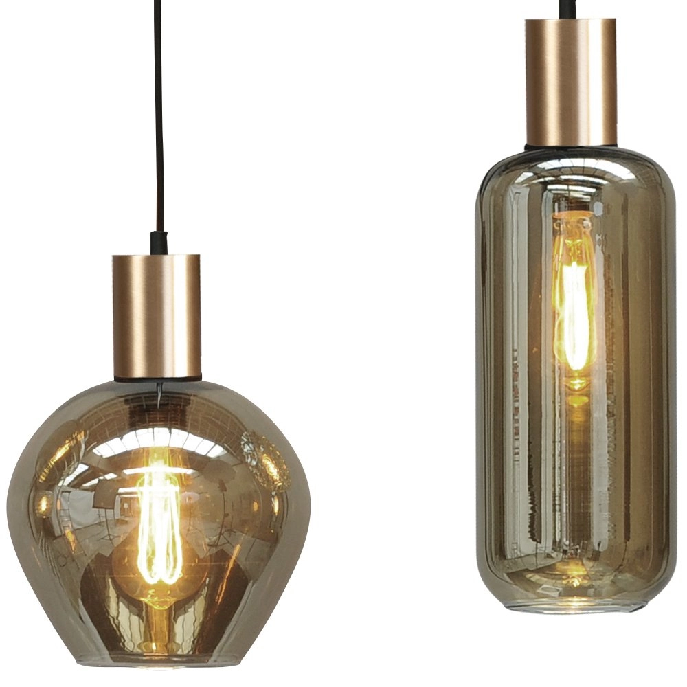 Hanging lamp black with gold Bounty 5-light curio glass Masterlight 8718121245713