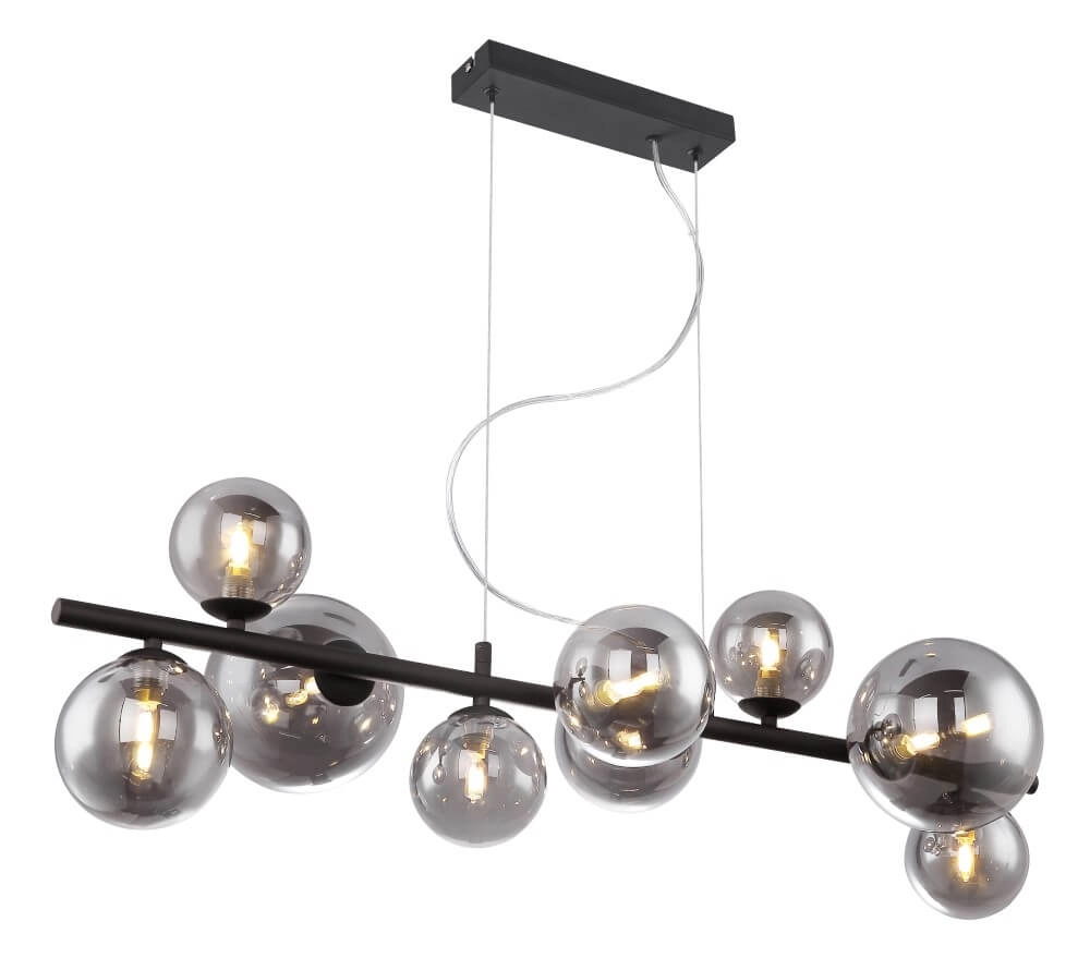 Black pendant lamp with smoke glass Riha