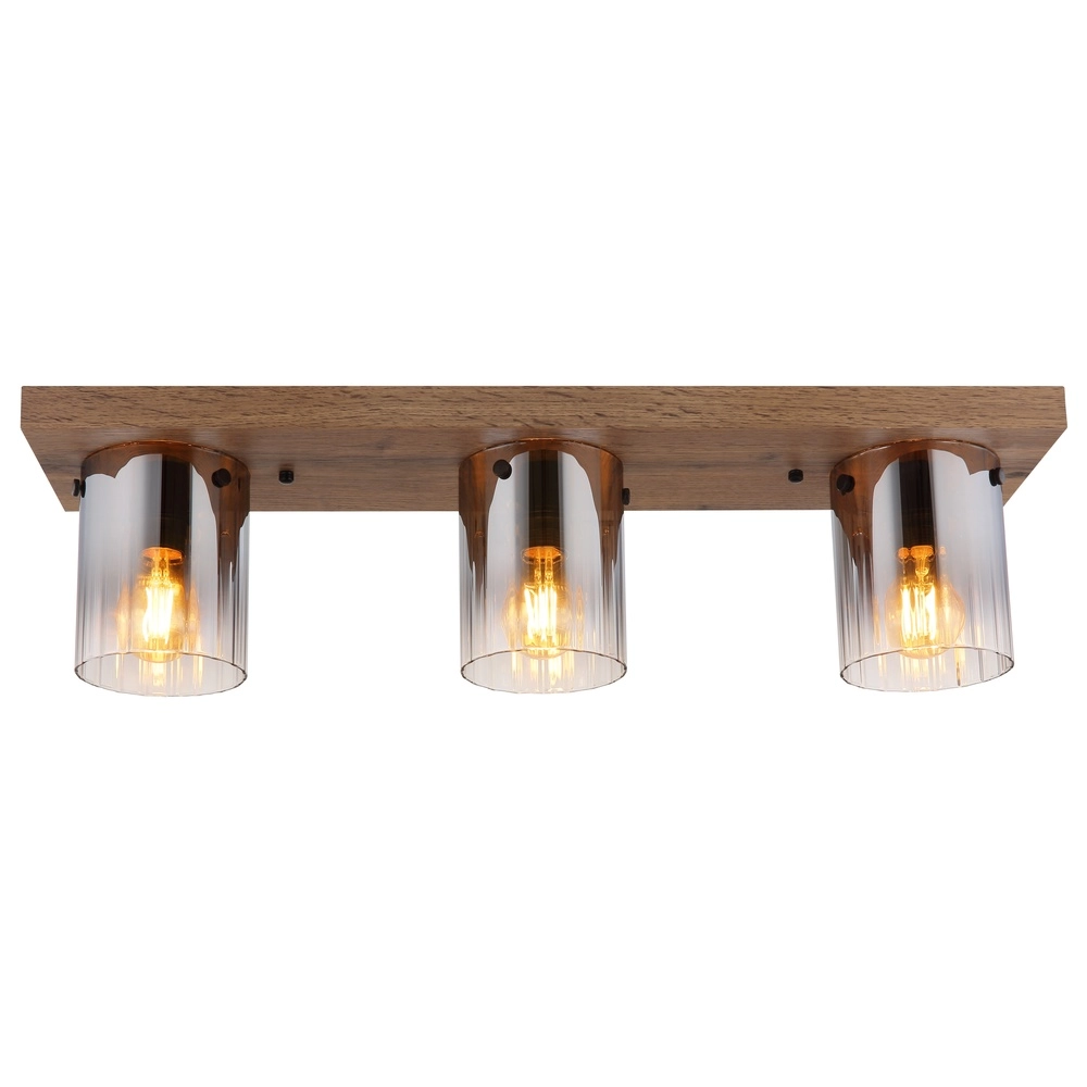 Ceiling lamp Underwood wood 3-light Globo 9007371484034