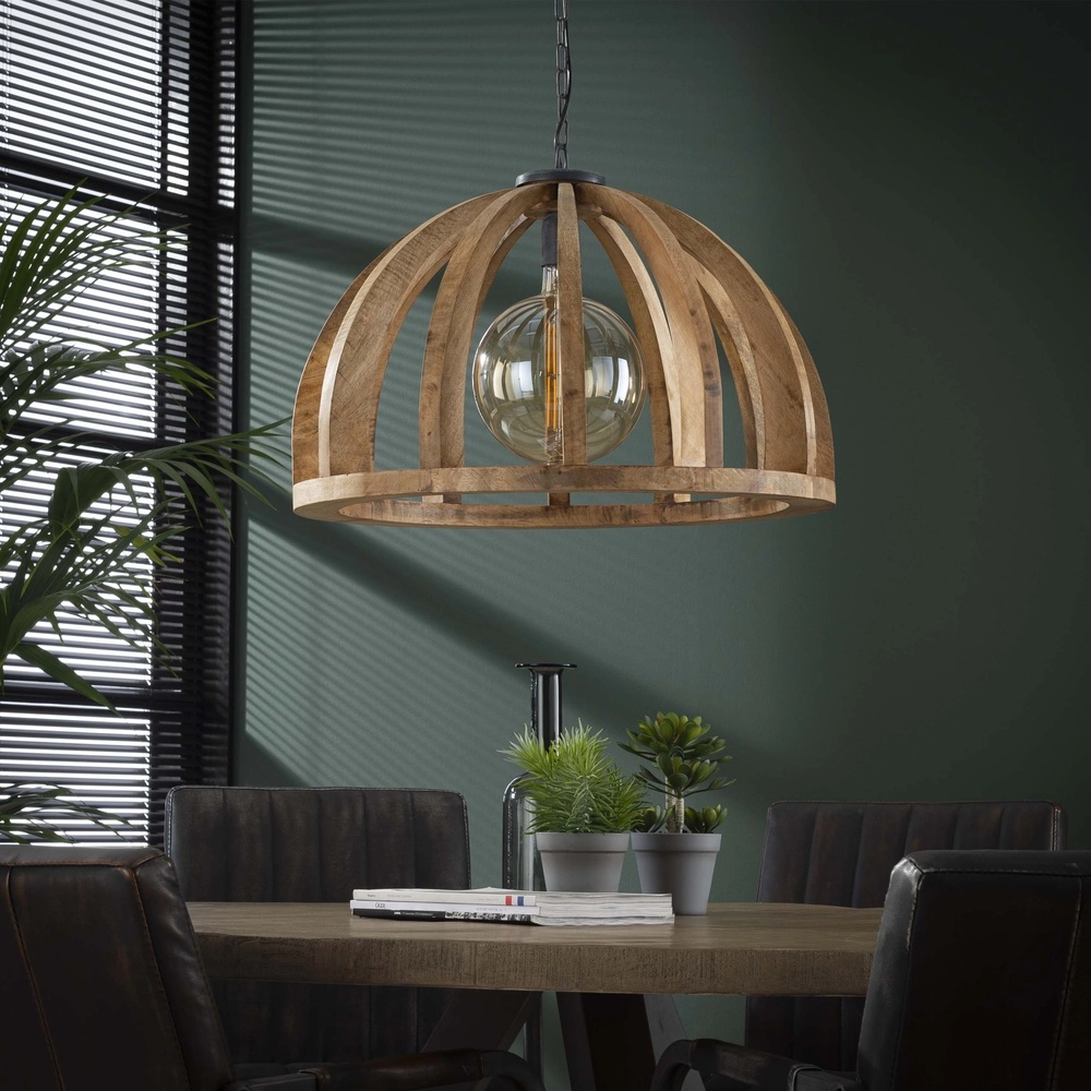Wooden dining table pendant lamp Orba Ø 60cm - E27 Lyora 8716803513211