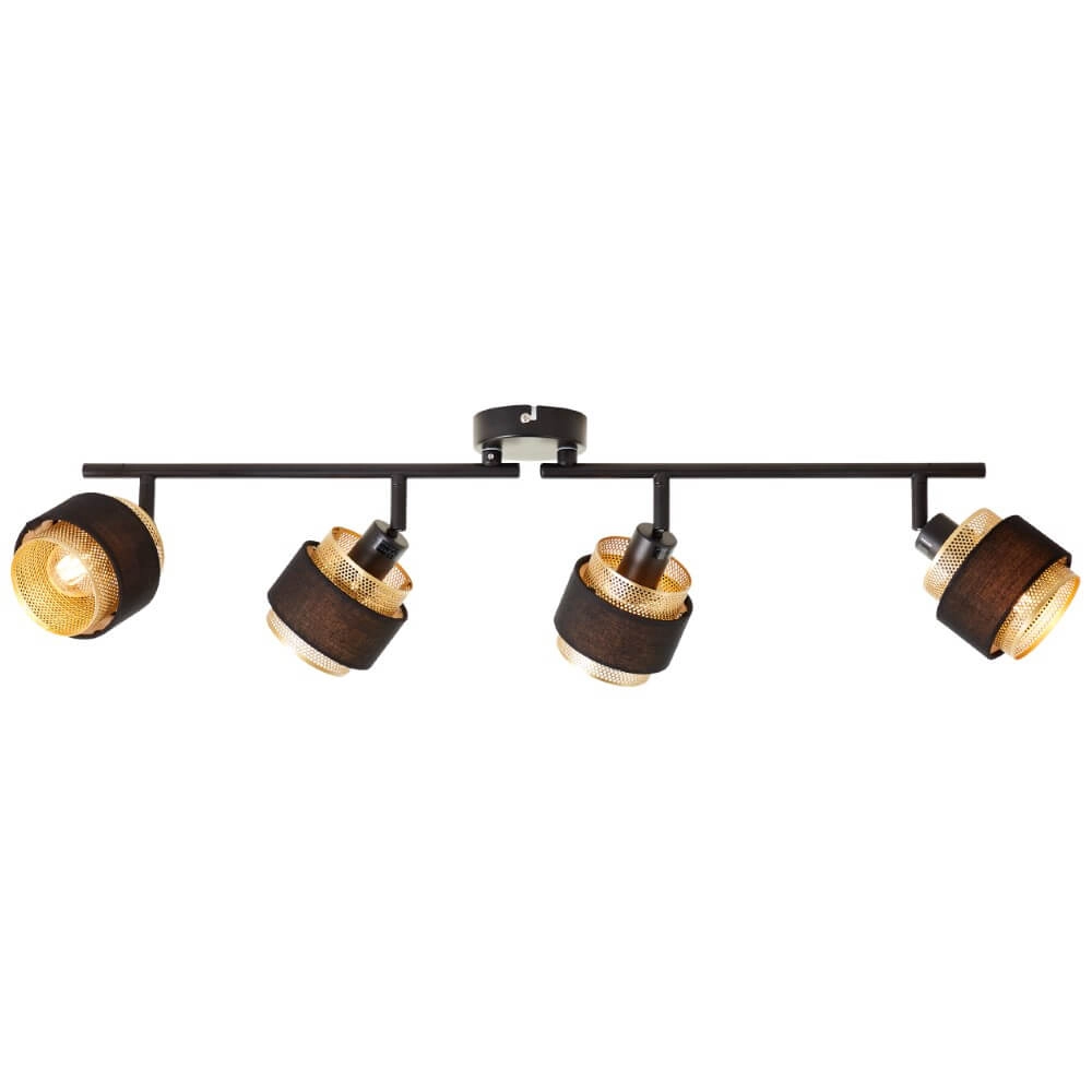 4-light ceiling lamp Grove black with gold Brilliant 4004353424120