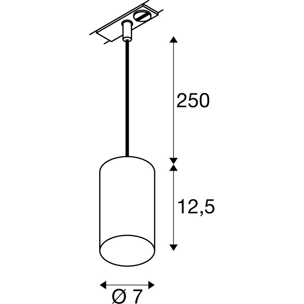 Pendant light for rail Asto Tube 1-phase black SLV 4024163306553