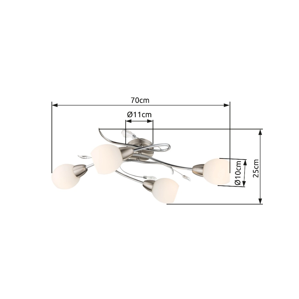 Ceiling lamp Lilly Classic nickel Globo 9007371313594