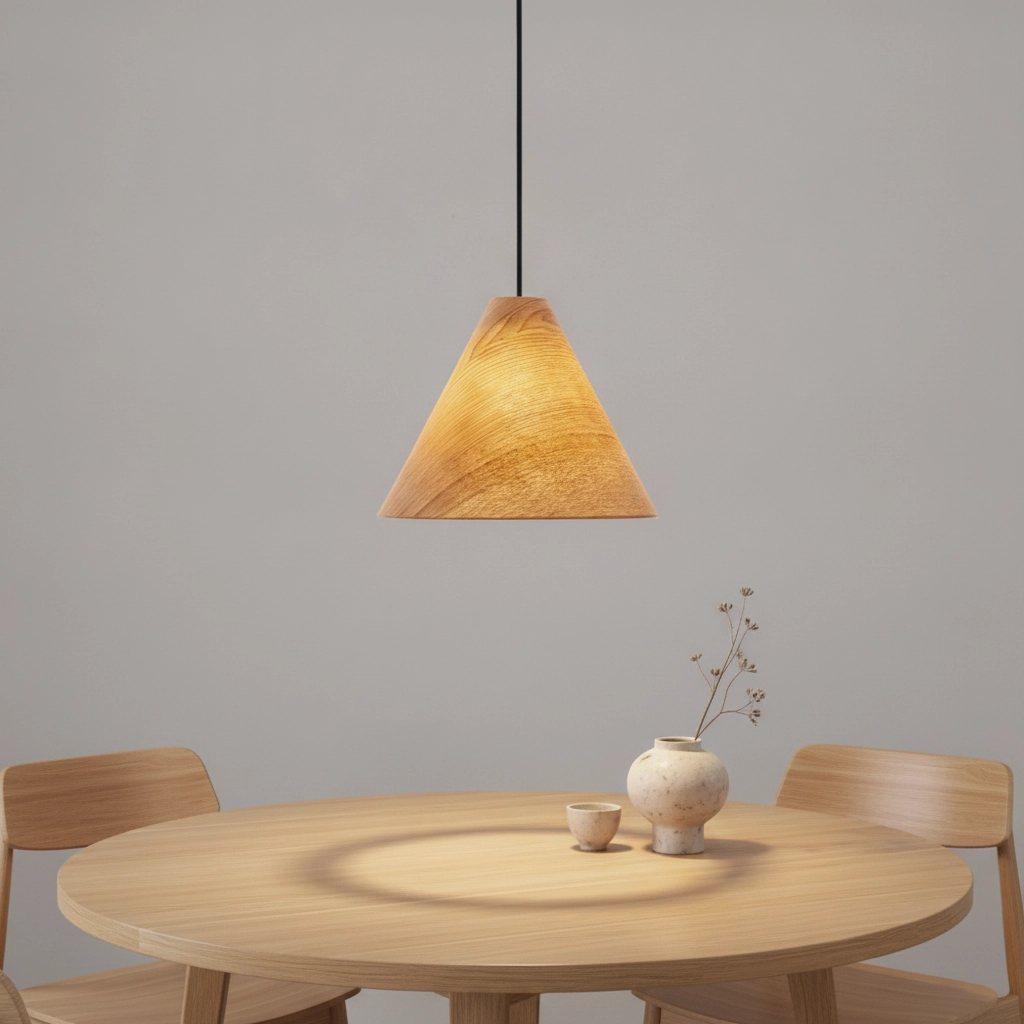 Wooden pendant lamp Elysian Ø 30cm