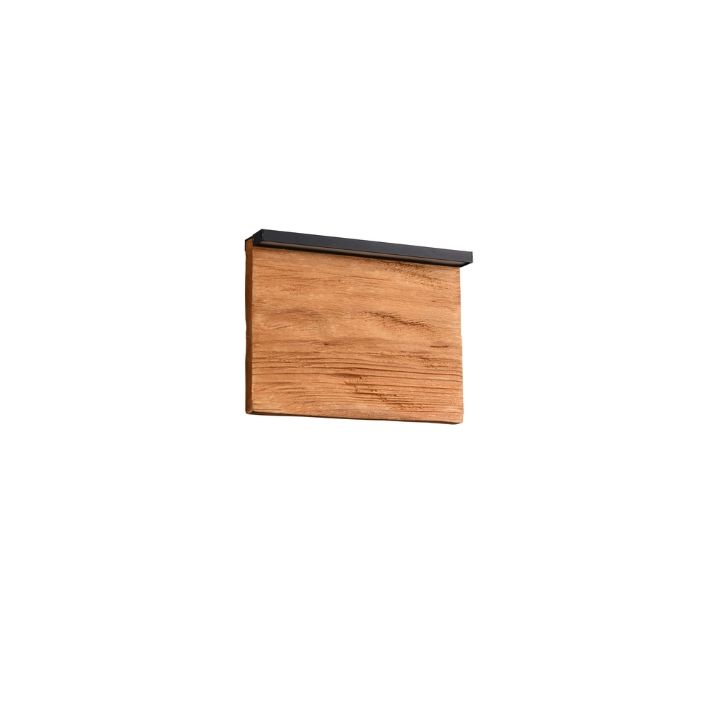 Design wall lamp Kalea black with wood 20cm Trio 4017807661385