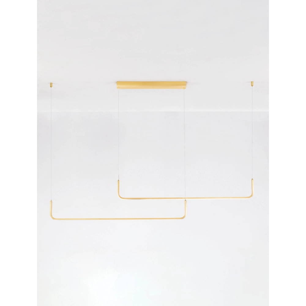 Sleek pendant lamp Strita gold double 3000K Lyora 5212017448408