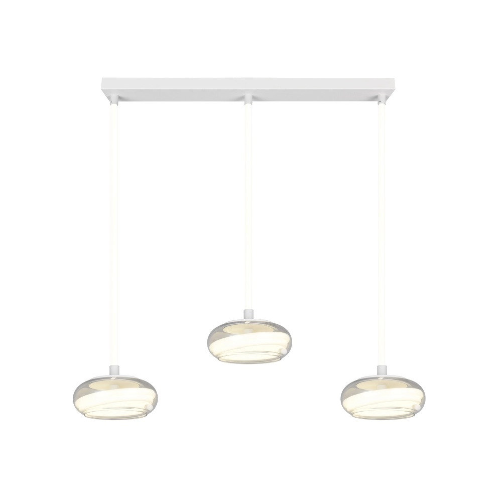 3-light design pendant lamp Tarsia white Trio 4017807683363
