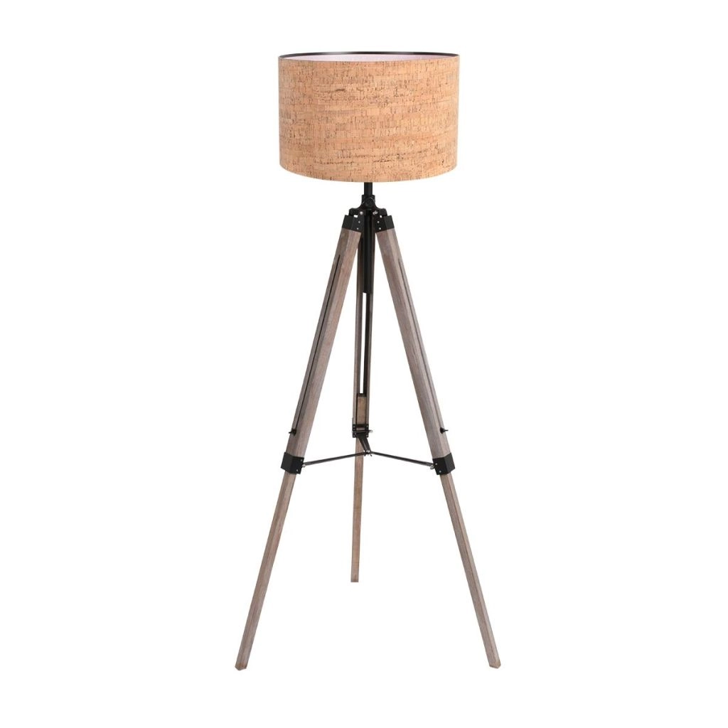 Tripod floor lamp Triek with cork cap Ø40cm Steinhauer 8712746180473