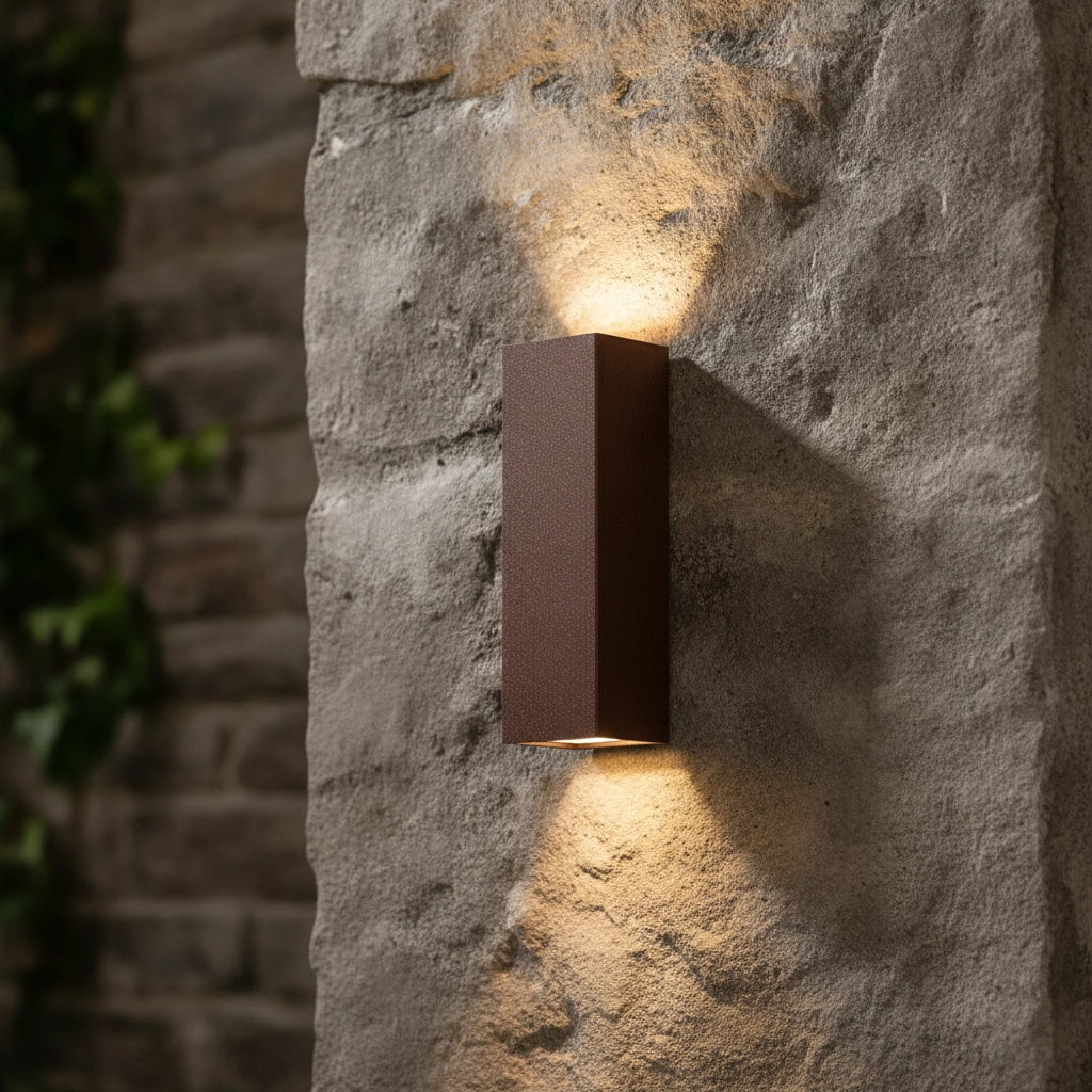 Sleek wall spotlight Orion Rusty brown