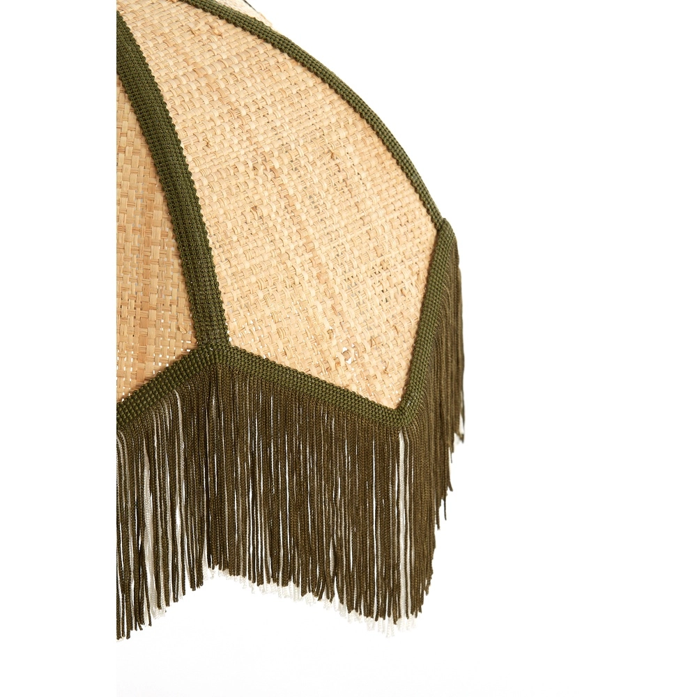 Japandi wall lamp Sulina Sand raffia with greenery Light & Living 8717807762421